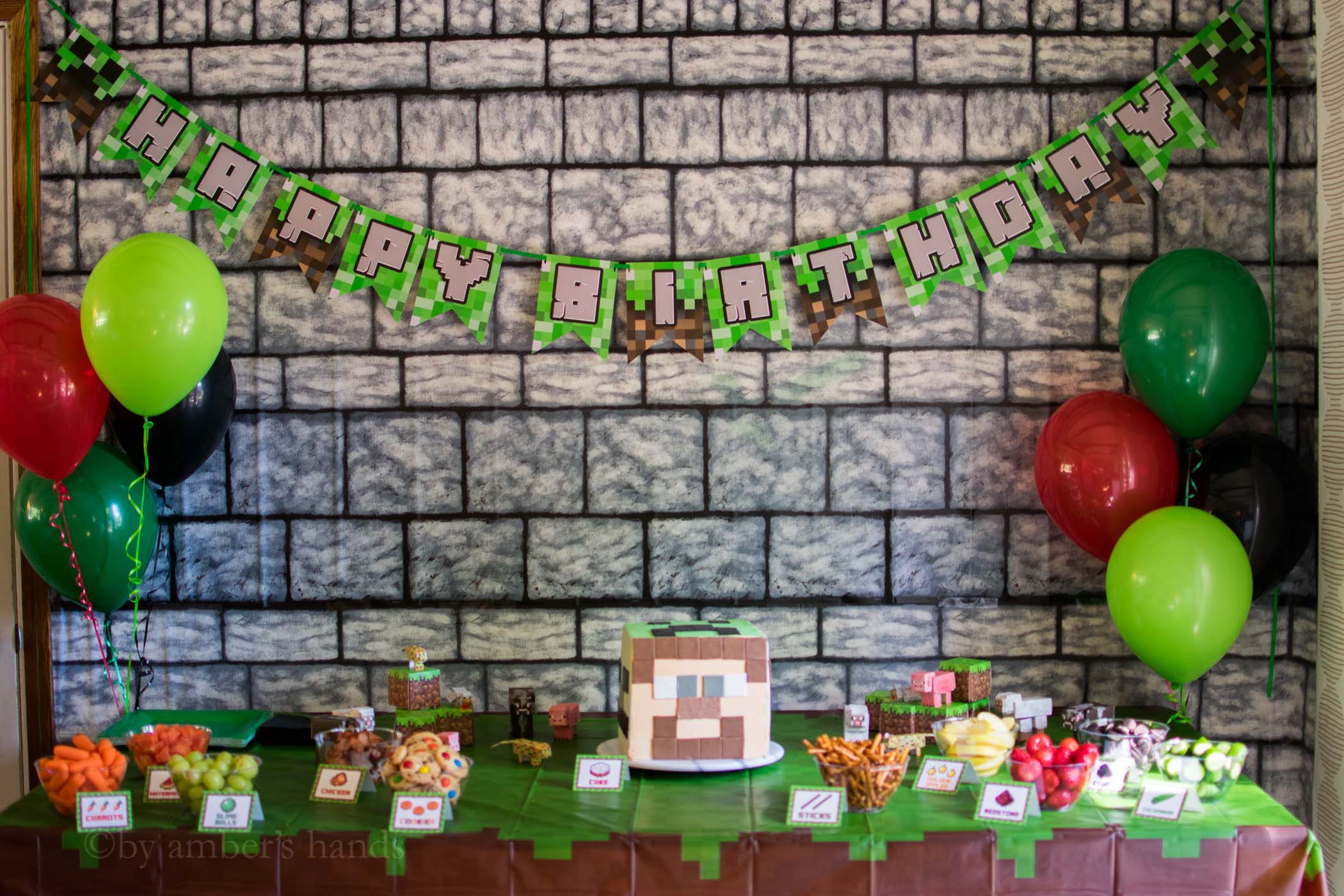 I went to a little girl's Minecraft birthday party. Here is her